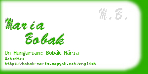 maria bobak business card